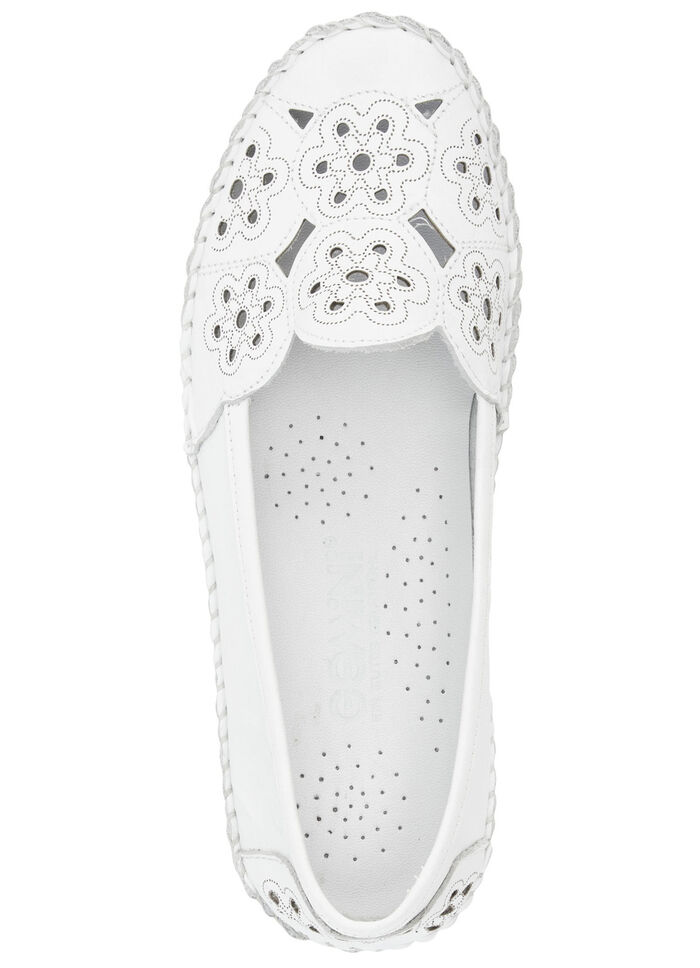 Gemini, leichte Damen-Slipper, Weite G, mit herausnehmbarem Fußbett WEISS