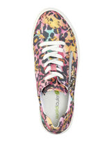 Waldläufer Sneaker mit Streuglitzer und Leo-Druck, 