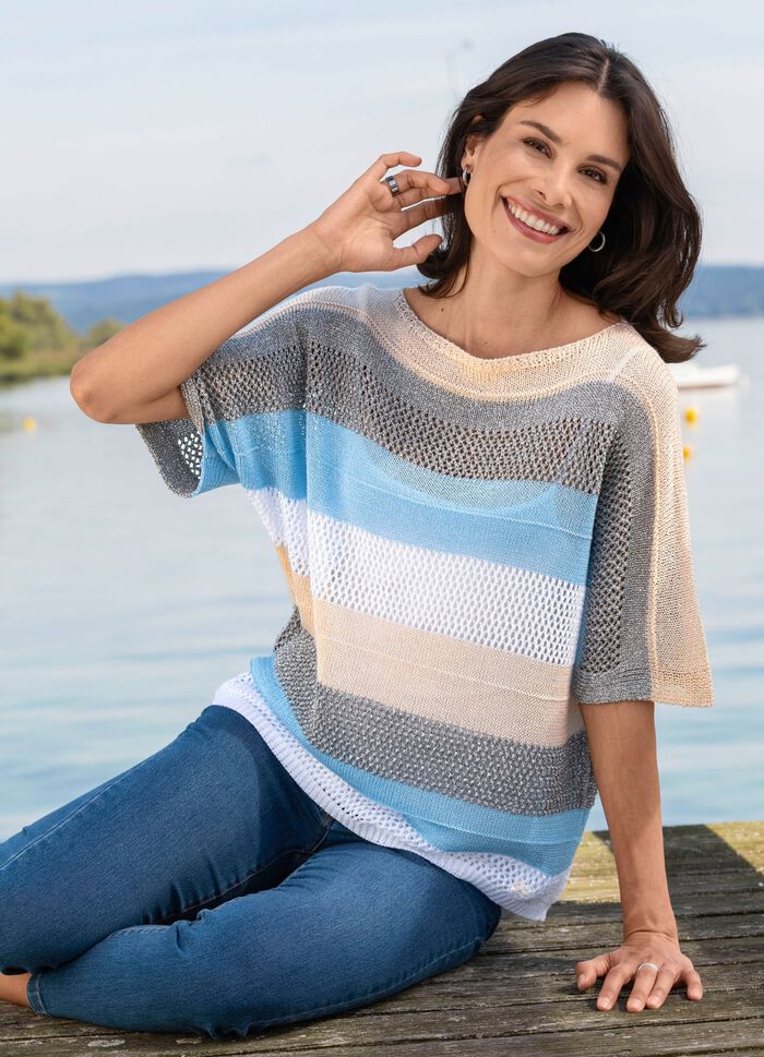 Pullover in Garnmix mit Glanzeffekt 