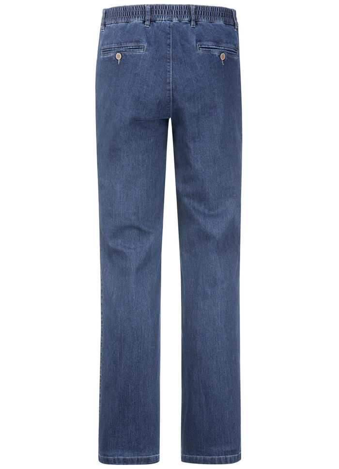 Jeans mit Gummibund in 3 Farben JEANSBLAU