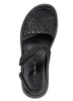 Waldläufer, bequeme Damen-Sandalen, Weite H, mit herausnehmbarem Fussbett SCHWARZ