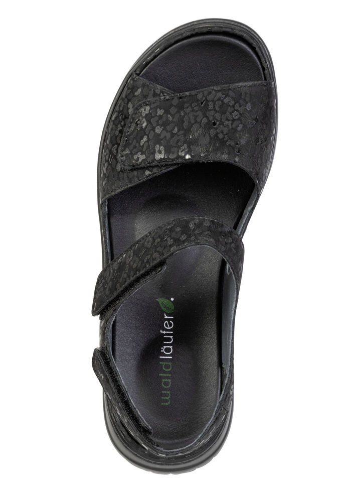 Waldläufer, bequeme Damen-Sandalen, Weite H, mit herausnehmbarem Fussbett SCHWARZ