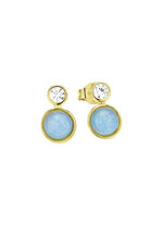 Himmlische Eleganz: Ohrstecker mit echten blauen Chalcedonen 