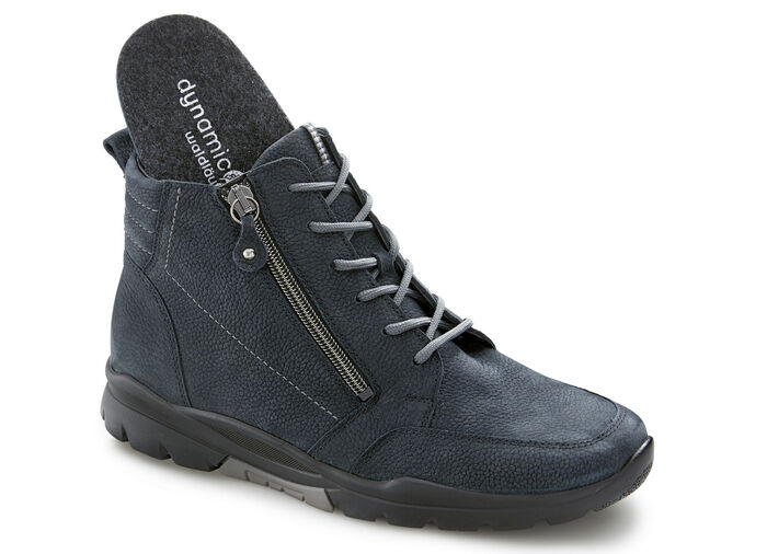 Waldläufer, gefütterte Damen-Stiefeletten, Winterschuhe, Weite H, mit herausnehmbarem Fußbett DUNKELBLAU