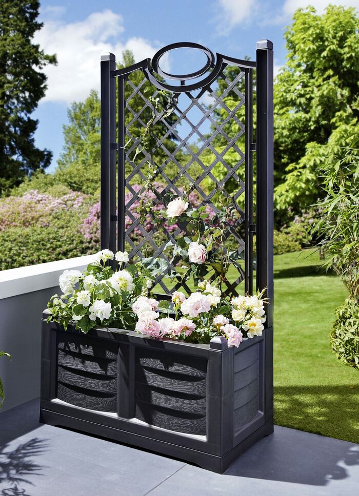 Pflanzkasten aus Kunststoff in toller Holz-Optik 