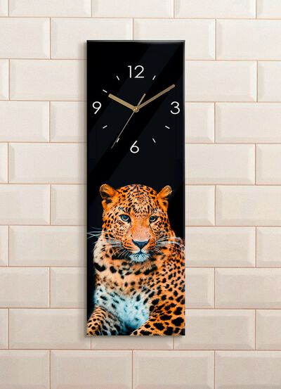 Glas-Wanduhr mit goldenen Zeigern 