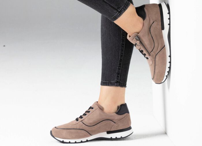 Caprice Schnürschuh mit praktischem Seitenreissverschluss TAUPE