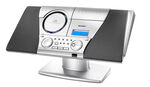 Design-Musikanlage mit beleuchtetem Multifunktionsdisplay SILBER