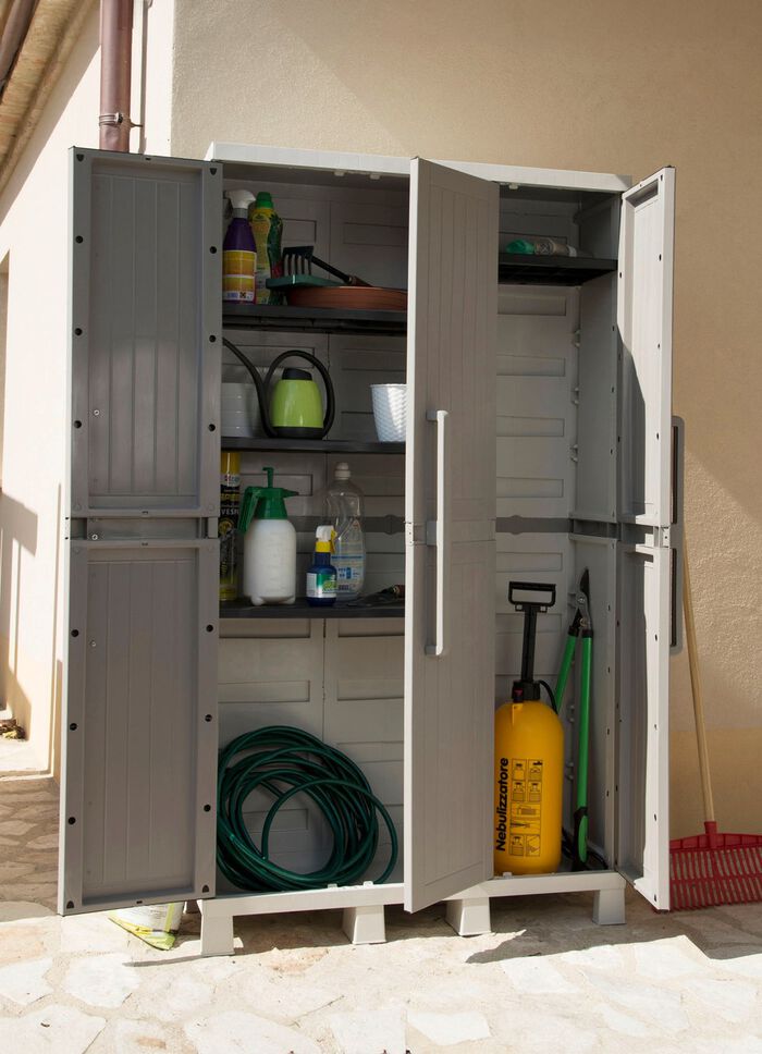 Ger&auml;teschrank, 3-t&uuml;rig GRAU