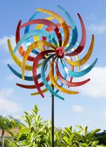 Doppel-Windrad in Tricolor aus Metall 