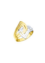 Verschlungener, massiver Damenring in Bicolor 