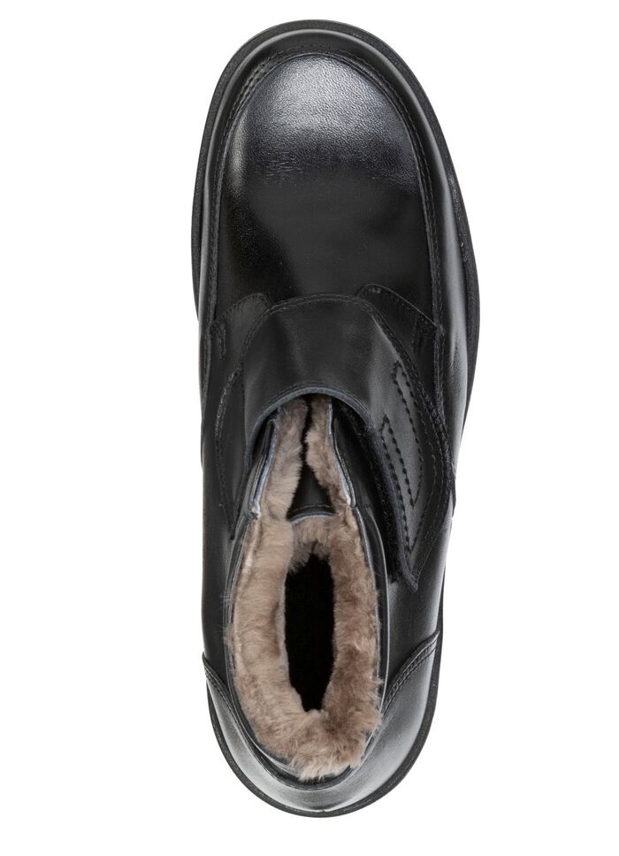 ELENA EDEN, gef&uuml;tterte Damen-Boots, Winterschuhe, Weite H, mit Lammfell SCHWARZ