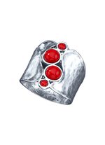 Aussergew&ouml;hnlicher Damenring mit Koralle, beh. 