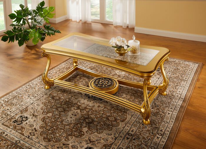 Teilmassiver Couchtisch 