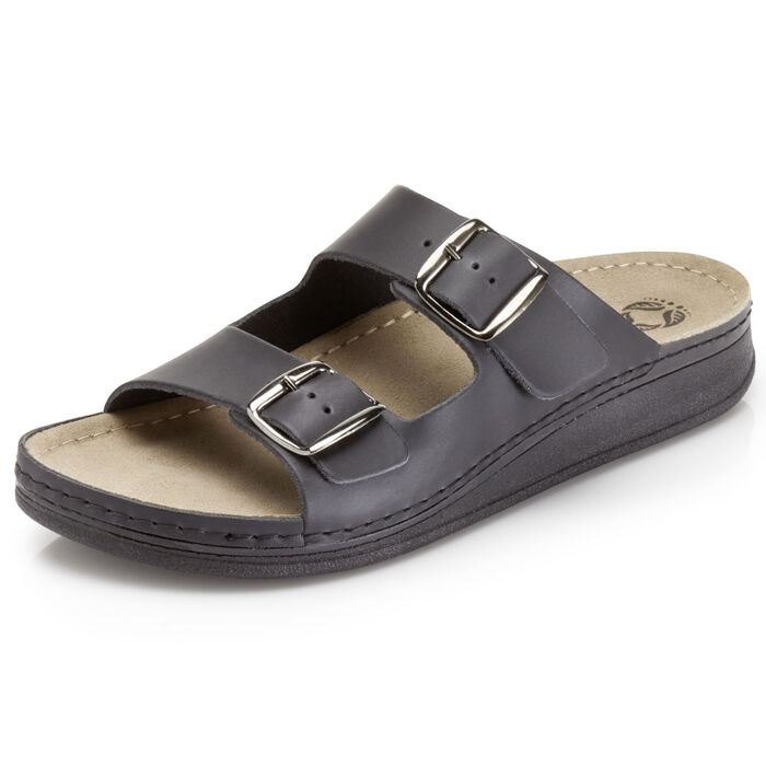 Pantolette mit verstellbaren Schliessen SCHWARZ