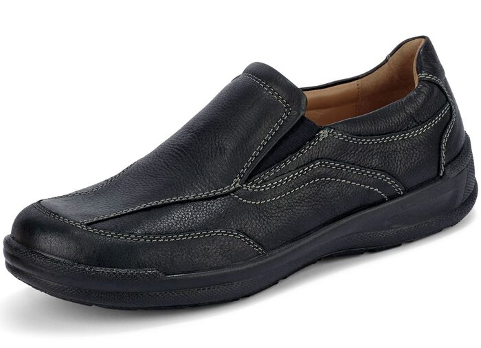 GINO GALANTE, klassische Herren-Slipper, mit herausnehmbarem Fussbett SCHWARZ