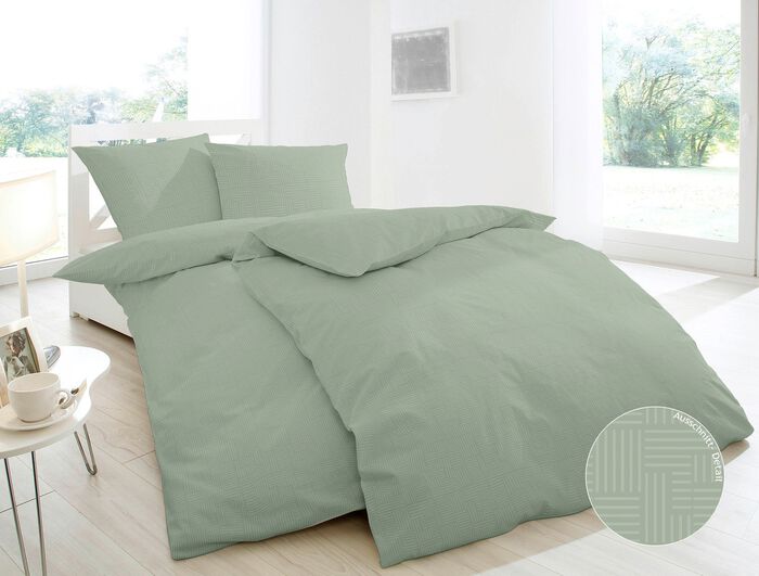 Feinbibe Bettw&auml;sche aus 100% Baumwolle GR&Uuml;N