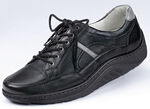 Waldläufer, bequeme Damen-Schnürschuhe, Weite H, Sohle mit Abrollfunktion SCHWARZ