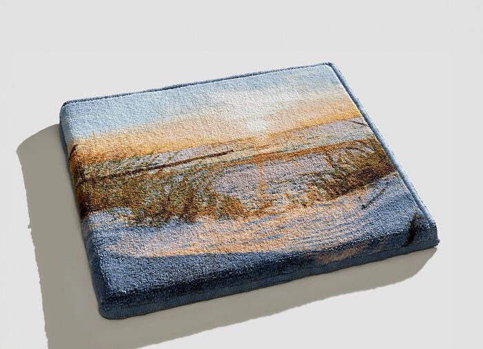 Badgarnitur von Grund mit rutschhemmender Latex-Rückseite BLAU