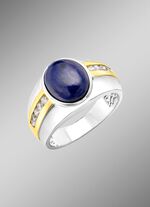 Herrenring mit Lapislazuli und Zirkonia 