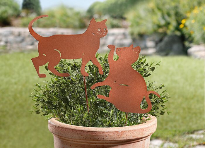 Dekostecker mit Katzen-Motiv, 2er-Set 