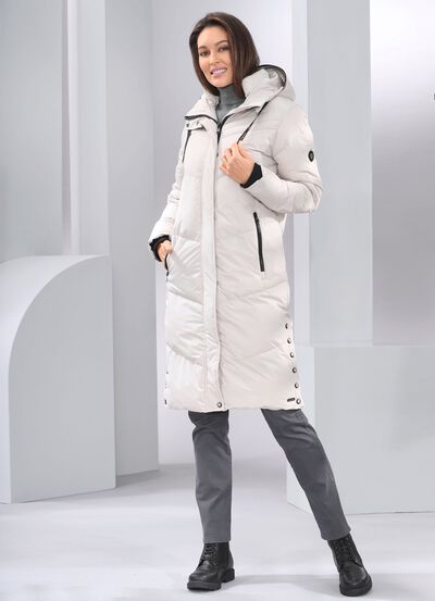 Mantel mit fester Kapuze 