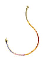 Hochwertiges Armband mit echten Safiren in Multicolor 