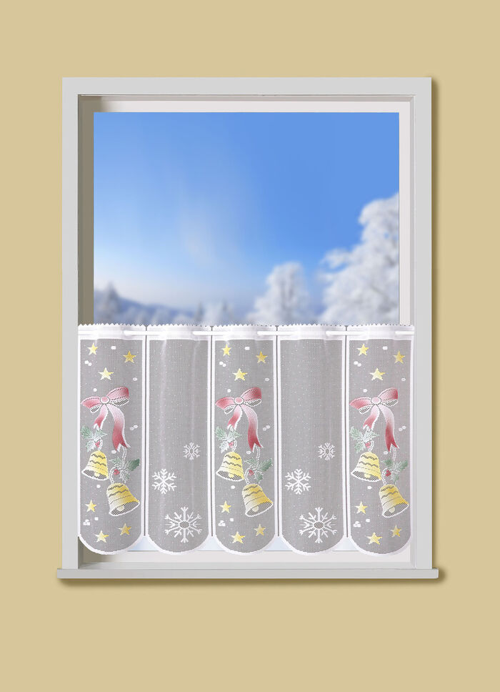 Kurzvorhang Glöckchen mit Stangendurchzug BUNT