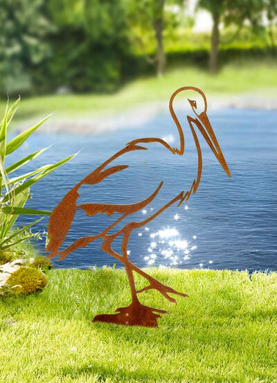 Gartenstecker Storch aus Spezialstahl 