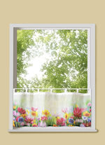 Kurzvorhang Blumenwiese aus digitalbedrucktem Voile, 