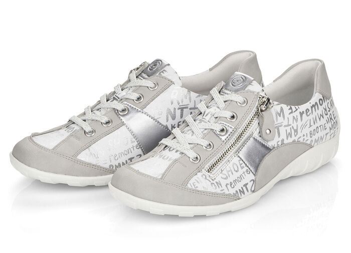 Remonte Sneaker mit bedruckten Besätzen HELLGRAU-WEISS
