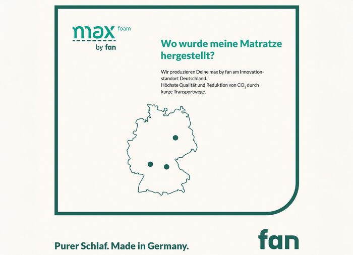 Mehrzonen-Komfortschaumkern-Matratze «max foam by fan» 