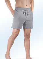 Zweierpack Pyjama- und Freizeithosen kurz mit Durchzugsband 1X MARINE, 1X GRAU MELIERT