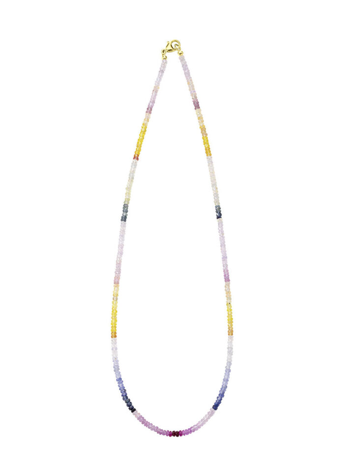 Edle Halskette mit echt Safir in Multicolor 