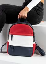 Rucksack in Color-Blocking-Optik MARINE-ROT-WEISS