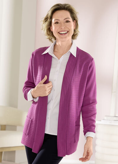 Strickjacke mit Streifenstruktur 