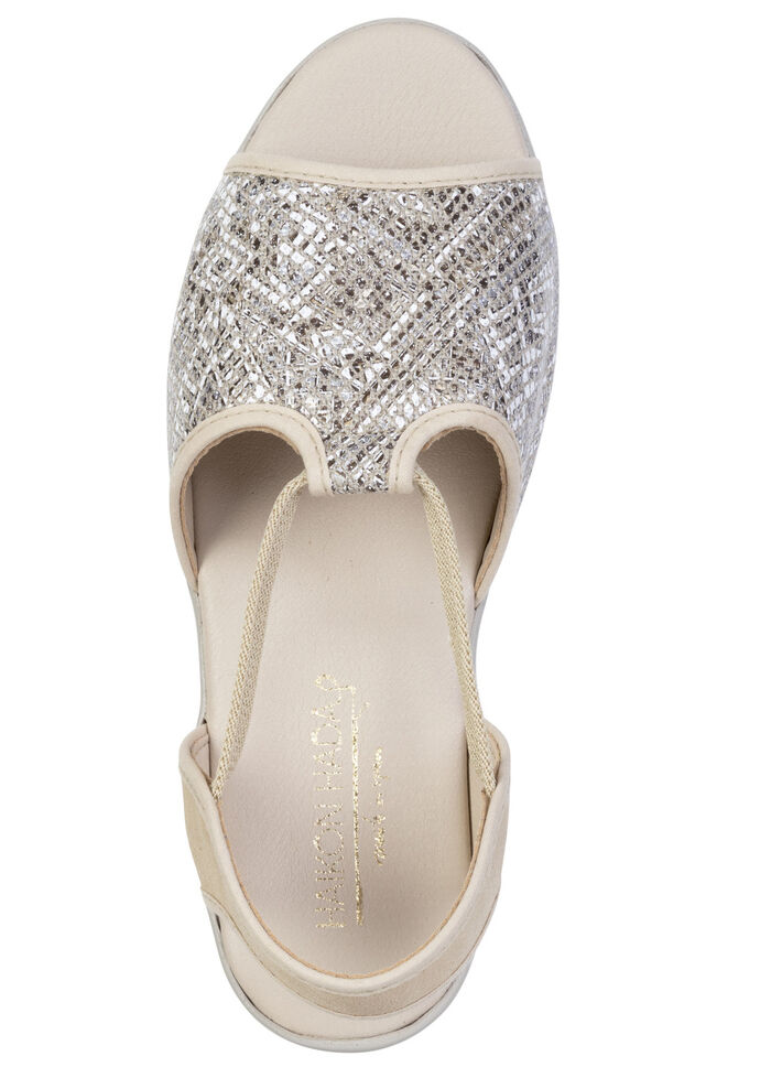 Sommerliche Damen-Sandalen, Weite G, mit Elastikbändchen BEIGE