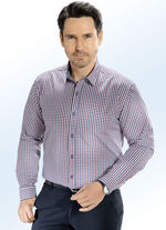 Kariertes &laquo;Milano Italy&raquo;-Hemd in 4 Farben BORDEAUX-MARINE-WEISS