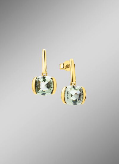 Edle Ohrstecker mit echt gr&uuml;nem Amethyst 