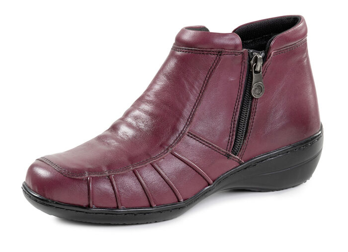 ELENA EDEN, bequeme Damen-Boots, Weite H, mit herausnehmbarem Fussbett BURGUND