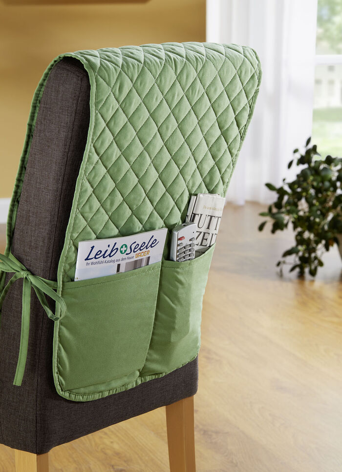 Stuhlhusse mit Taschen und Bandeinfassung GRÜN