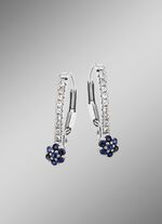 Edle Ohrringe mit 18 Diamanten und echt Safir 
