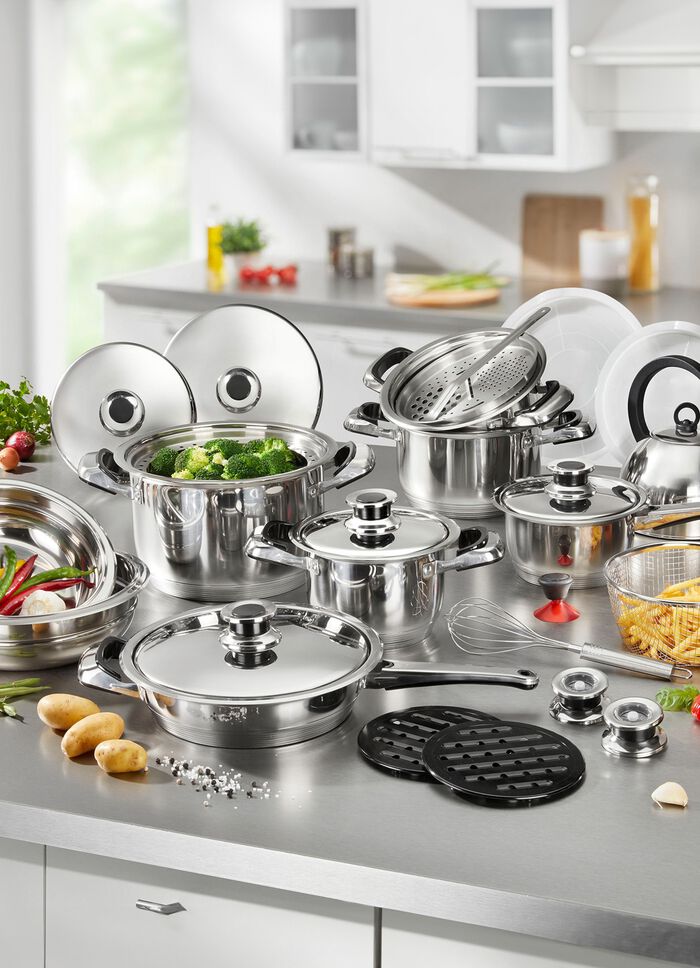 28-teiliges Topf-Set aus hochwertigem Edelstahl 