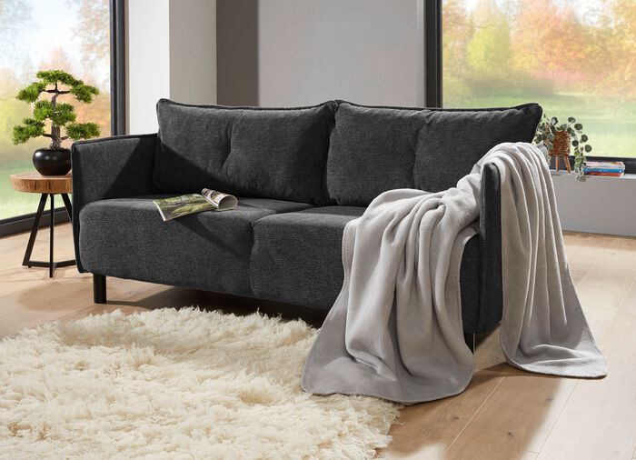 Polstermöbel mit dekorativem Velours-Bezug ANTHRAZIT