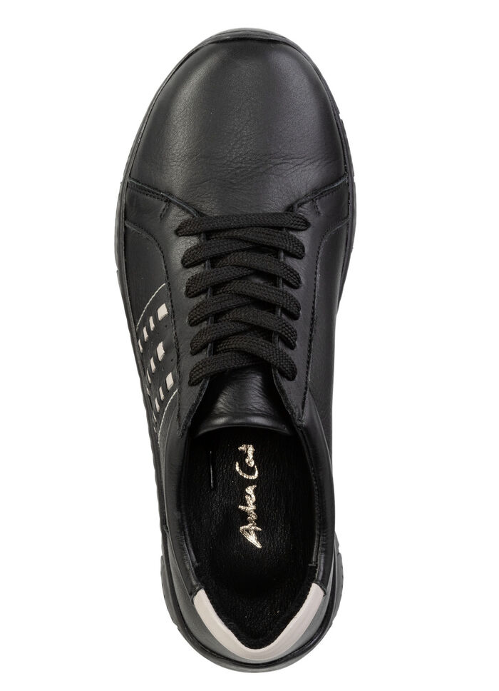 Andrea Conti Schnürschuh aus Nappaleder mit Kontrastdurchzügen SCHWARZ