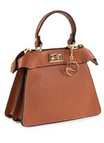 Laurina, Mini-Tasche, Damen, mit abnehmbarem, verstellbarem Umh&auml;ngeriemen COGNAC