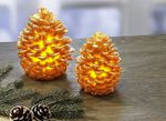 LED-Zapfen mit Flackereffekt, 2er-Set GOLD
