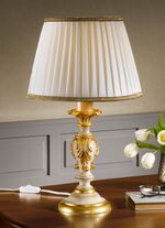 Tischlampe mit echt Blattgold CREME-GOLD
