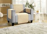 Sessel-,Couch- und Armlehnenschoner mit Bandeinfassung BEIGE