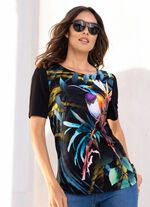 Shirt mit Strasszier SCHWARZ-BUNT